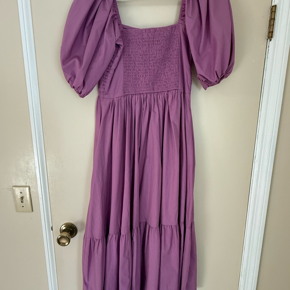 Abercrombie & Fitch Lavender Puff Sleeve Dress NWOT - Picture 2 of 3